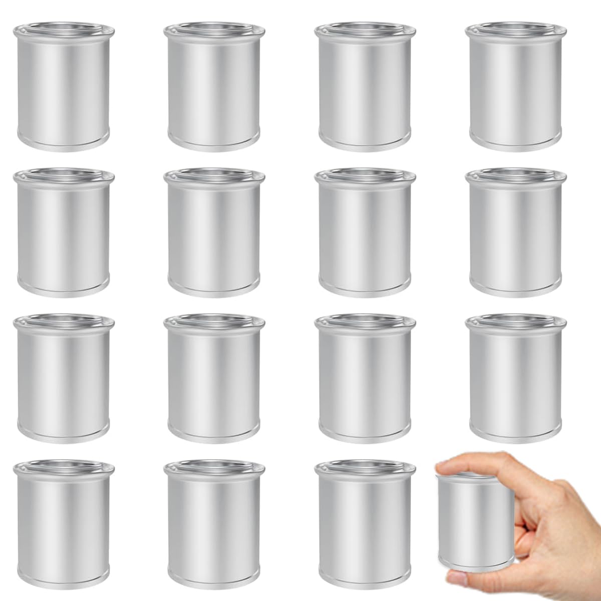 Latas de pintura de metal vacías con tapas de 1/4 pinta para almacenar restos 16 uds