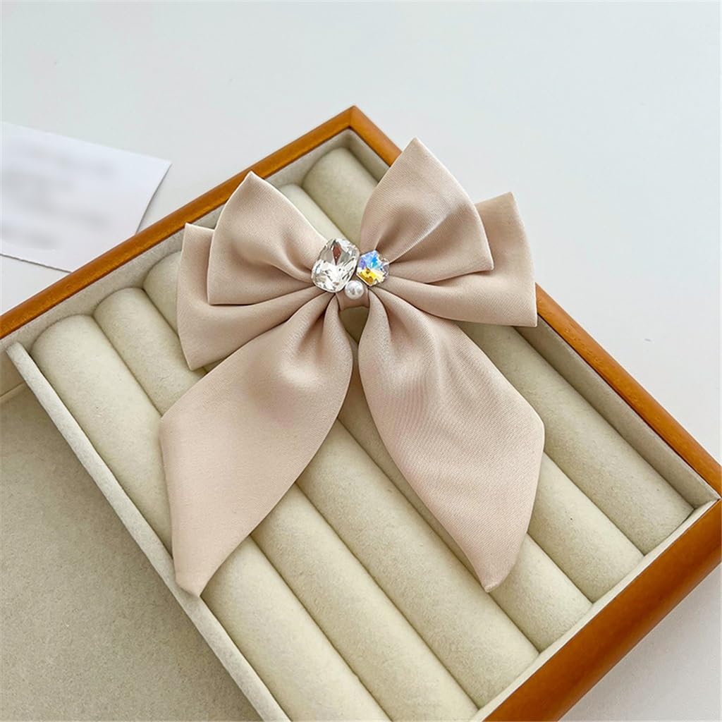 Sweet Lovely Fabric Hair Clip Edge Hairpin Temperament Hair Accessory for Women Daily Party Styling(Black)