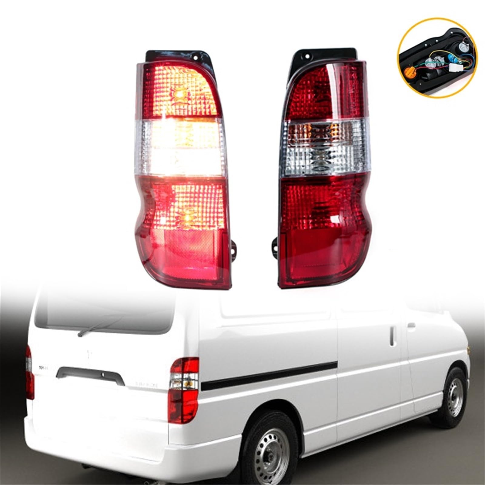 Lampa tylna zespolona PASUJE do Toyoty PASUJE do Hiace PASUJE do IV 81551-26310 81561-26310 Lampa kierunkowskazu samochodu tylnego montaż tylne światła LED(Left and Right)