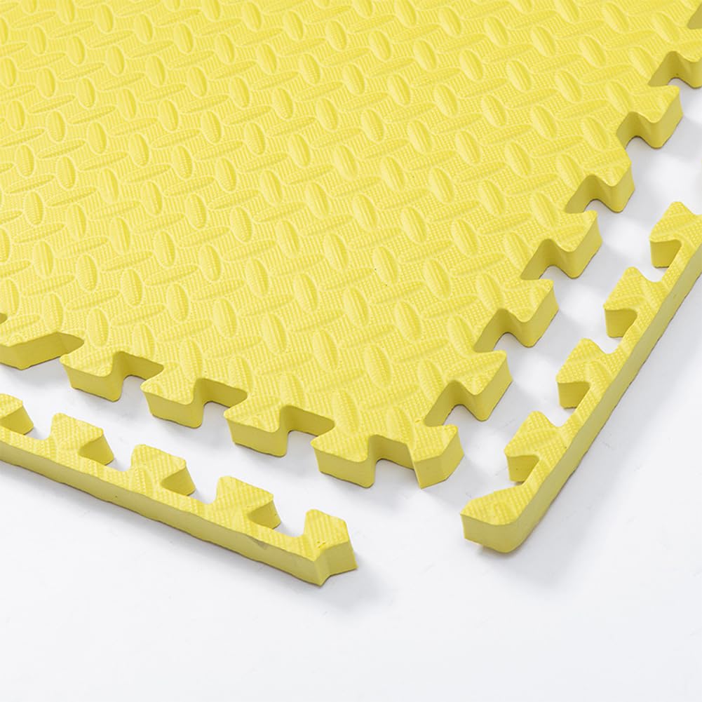 30x30cm Foam Puzzle Play Mat,10 Pack Interlocking Floor Tiles for Home Gym,Bedroom Crawling Mats Non-slip Interlocking Carpet Soft Area Rug (Yellow,2.5cm Thick)