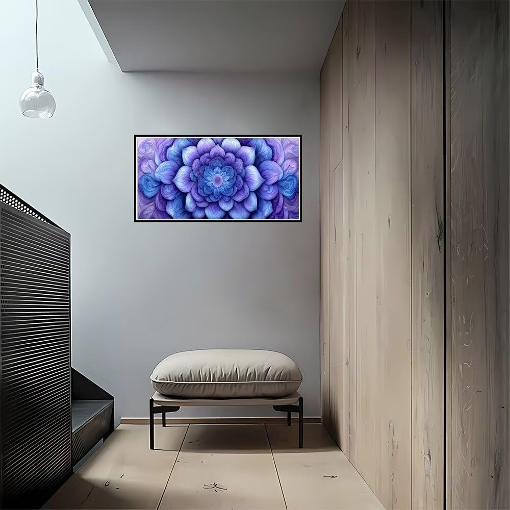 5D DIY Diamond Painting Kit Completo, Mandala viola Diamantini Strass Ricamo a Punto per Adulti Bambini Decorazione Casa, Kit per Pittura Diamante Mosaico Fai Da Te, per Decorazioni Casa 50x100cm S338