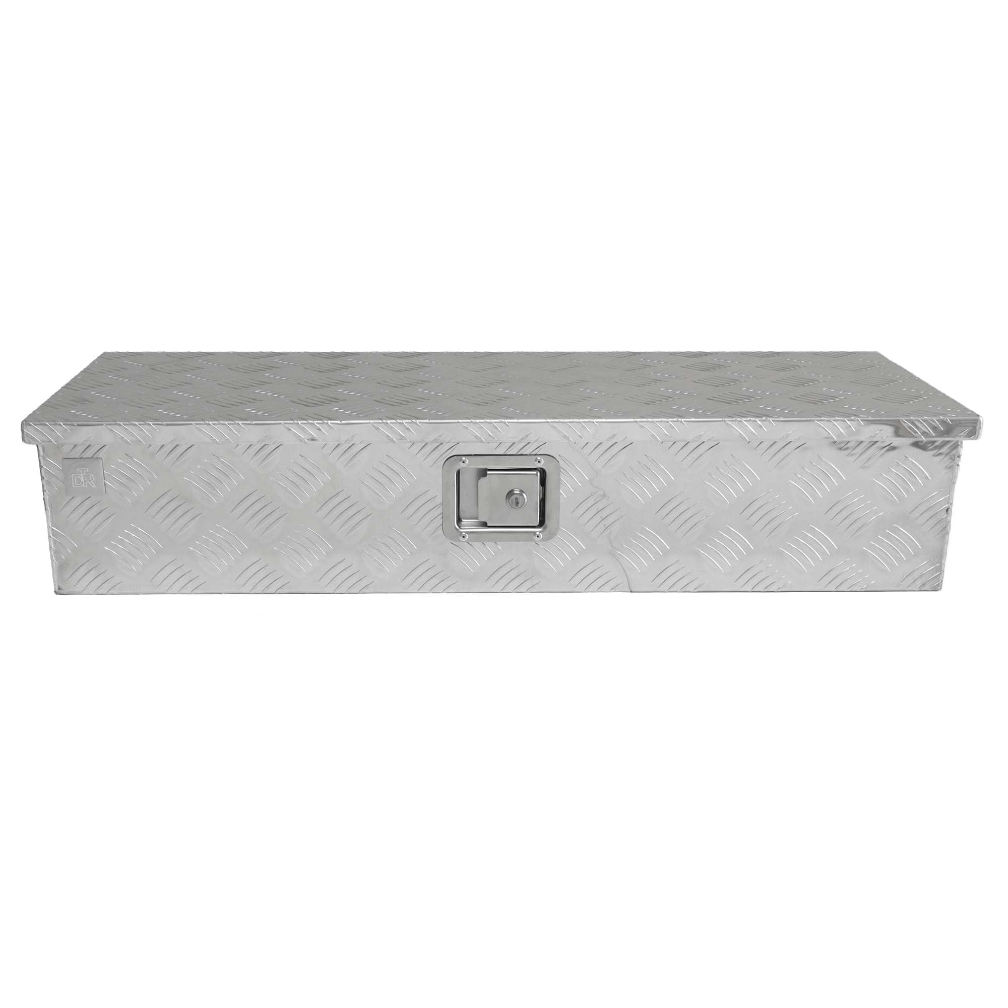 The Drive Staubox Deichselbox für Anhänger, Nutzfahrzeuge 950x320x190mm | Alu-Riffelblech | Silber