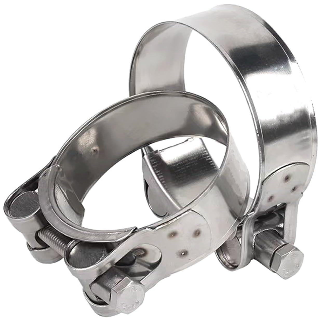 Motorcycle Exhaust Pipe Clamp 2Pcs Stainless Steel Exhaust Sleeve Clamps for Family Turbines Drain Pipes Fitting Boats Construction Trucks(131-139mm)