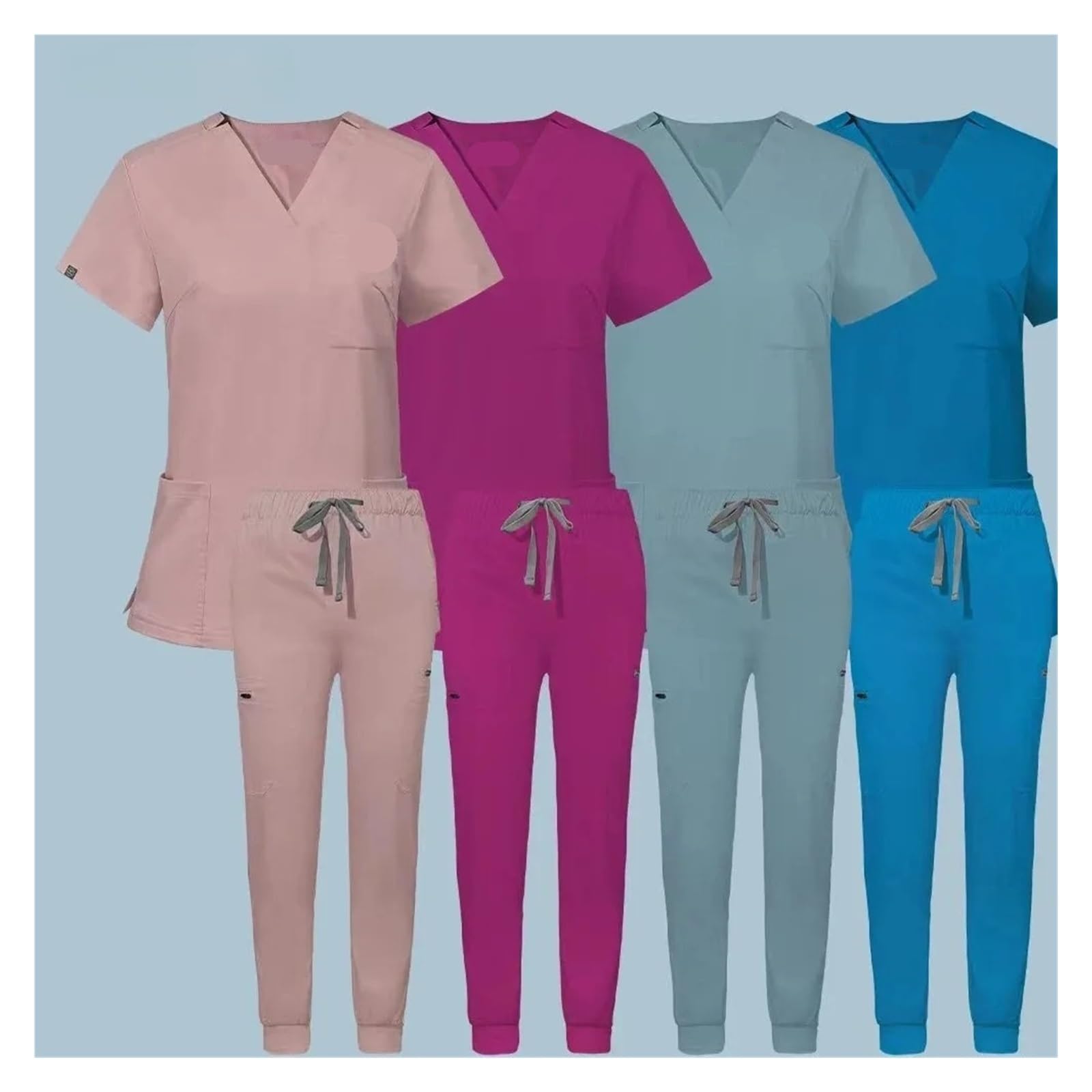 Divisa Infermiere Donna Scrub Uniforme for Sala operatoria Set di Scrub da Lavoro ospedaliero Forniture for Infermiere Tuta for chirurgia Dentale Abbigliamento da Lavoro(Burgundy,M)