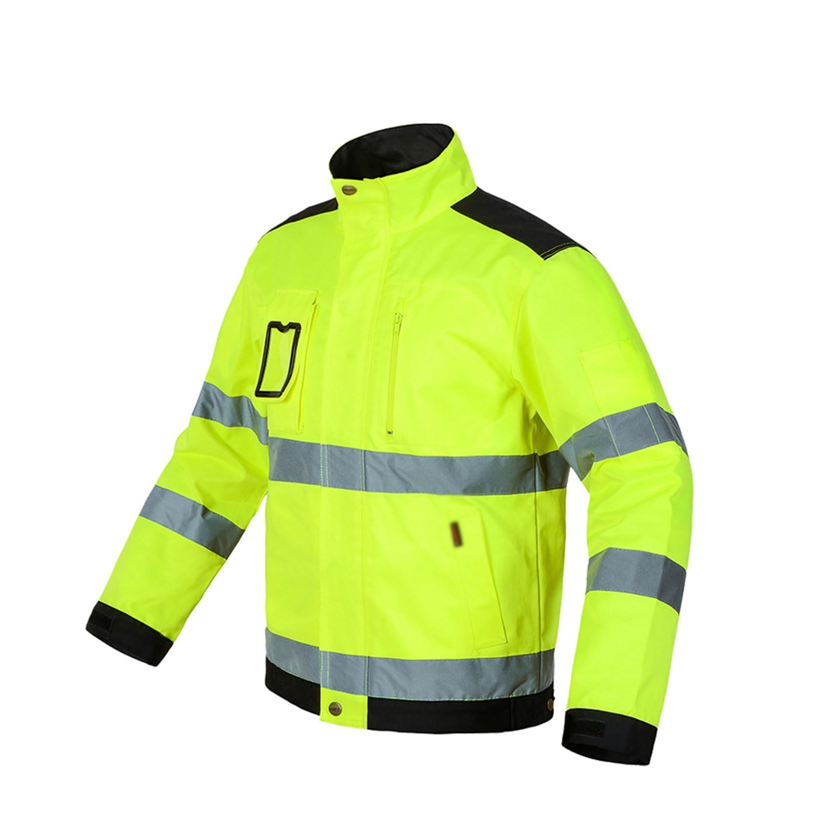 Fluoreszierend gelbe, hochsichtbare Sicherheitsjacke, reflektierender Mantel mit multifunktionalen Werkzeugtaschen, Arbeitsschutzkleidung Sicherheitswesten