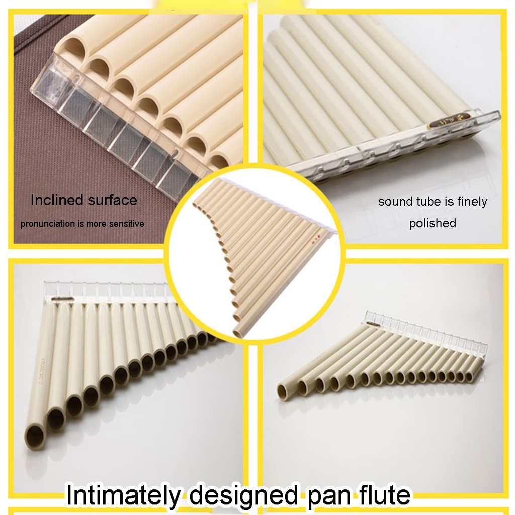 Flauta De Pan, Pan Pipes De 16/18 Tubos para Principiantes, Escuela De Enseñanza De Instrumentos De Viento, Fácil De Aprender (Color : 16 Tubes-G-A2)