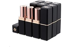10 Pieces Empty Black Square Lipstick Tubes for DIY Lip Balm
