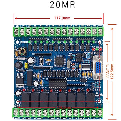 Tablero de control industrial programable del PLC del regulador FX2N-20MR de la lógica 12 entradas 8 salida 24V 5A