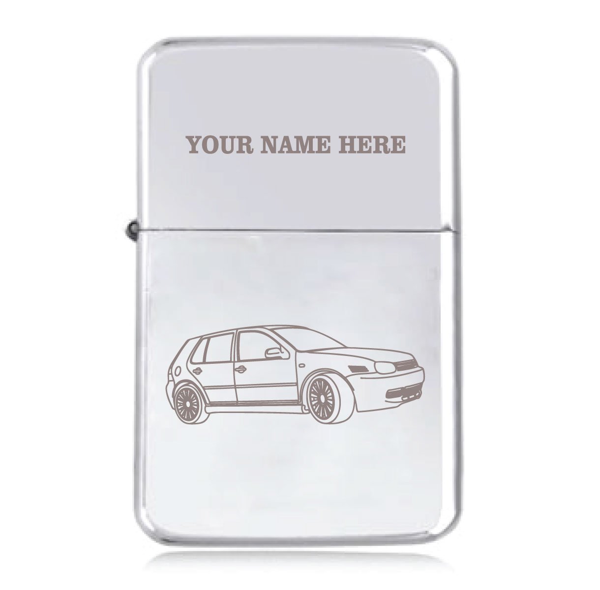 Notts Laser Golf Mk4 GTi Design - Personalised STAR Windproof Petrol Lighter