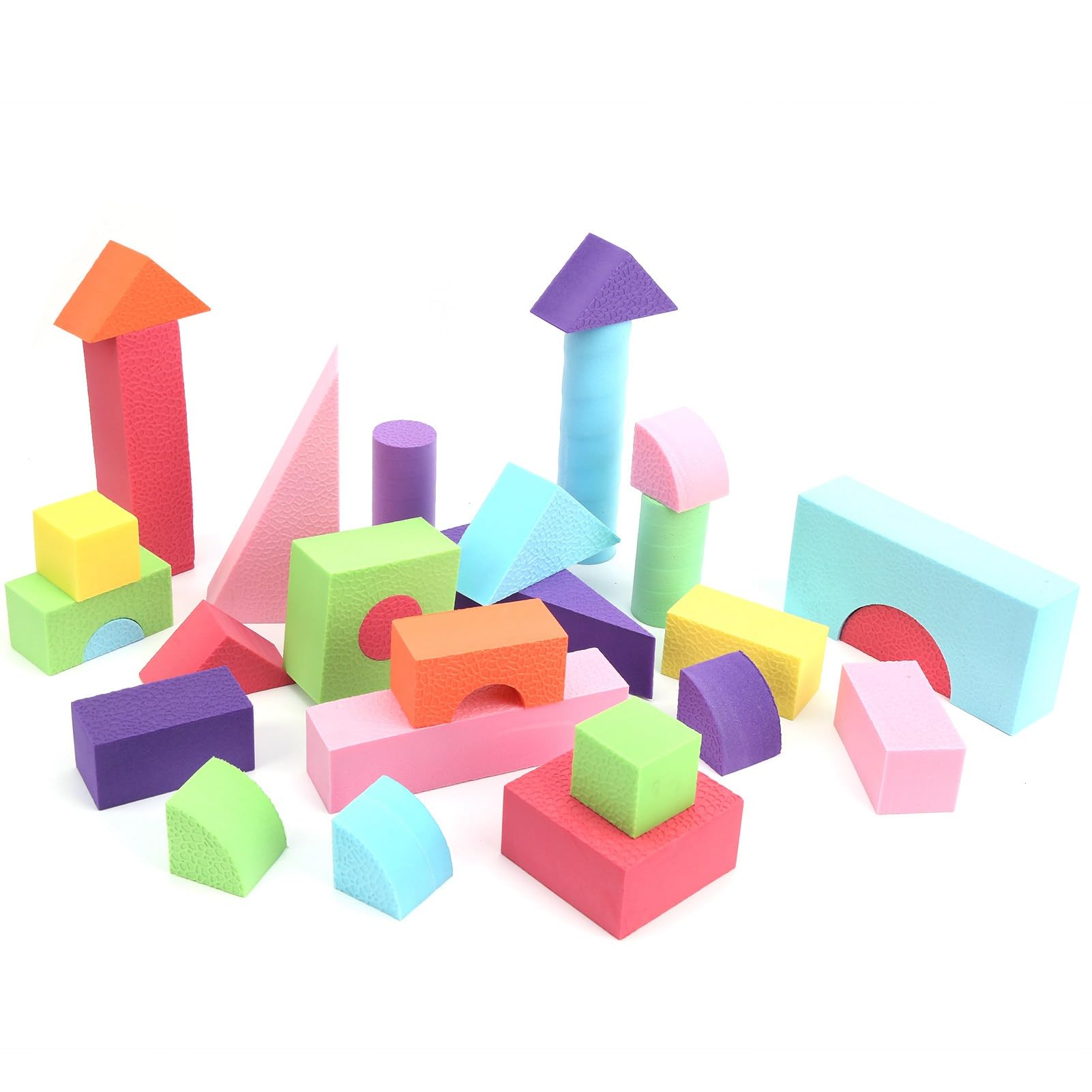 Blocchi di Costruzione in Schiuma EVA Giocattoli Educativi da Costruzione Impilabili Multicolori per Bambini S