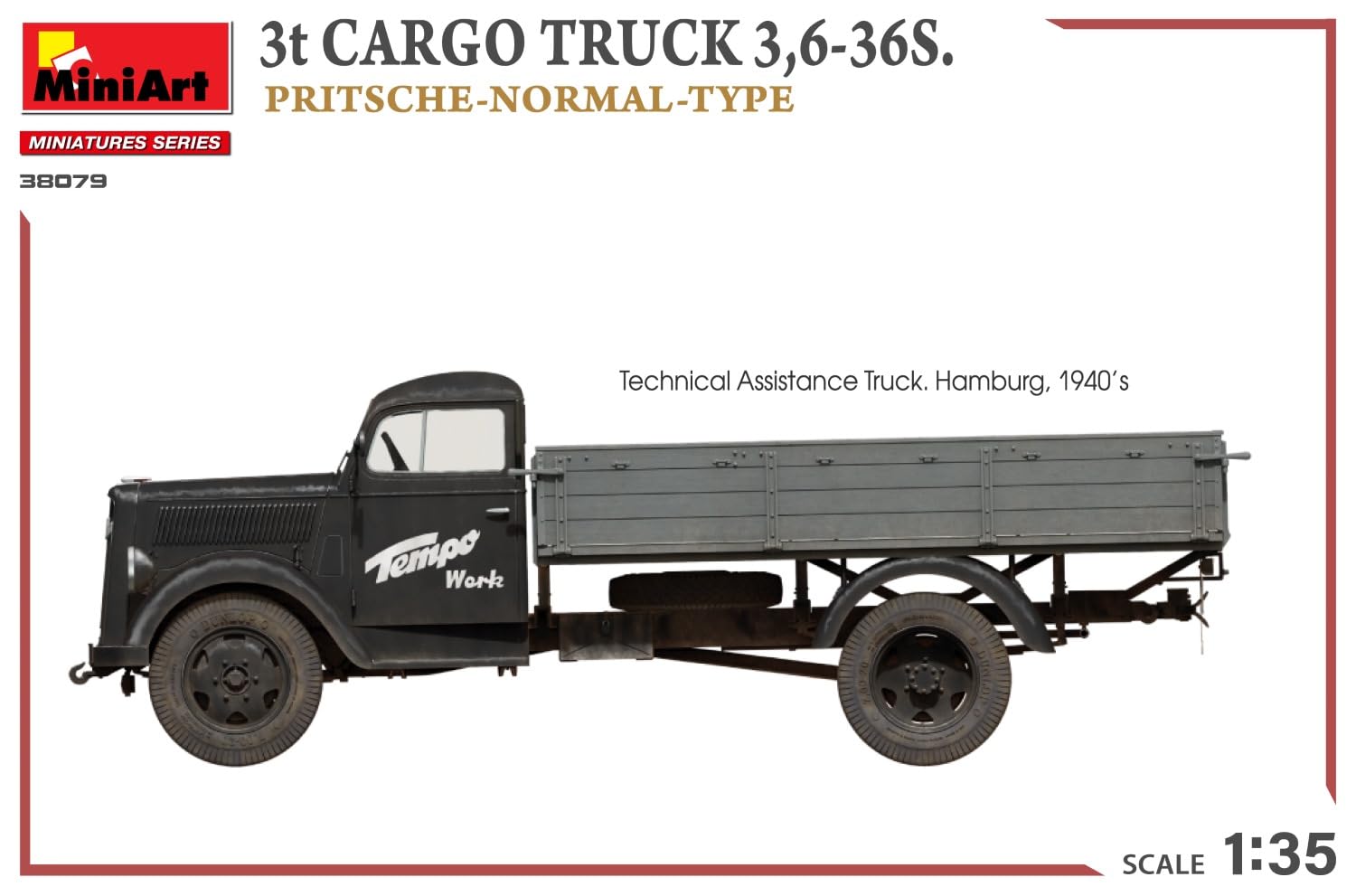Mini Art 38079 1:35 3t Cargo Truck 3,6-36S - wierna replika, modelarstwo, plastikowy zestaw do montażu, majsterkowanie, hobby, klejenie, zestaw modelarski, montaż, nielakierowany