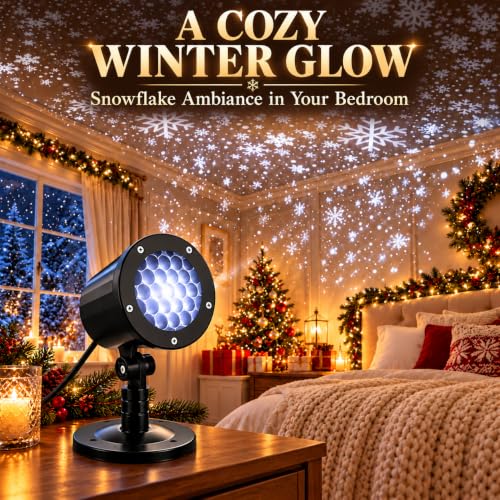 Christmas Projector Indoor Snowflake Living Room Bedroom Plug in Mood Light - image 7