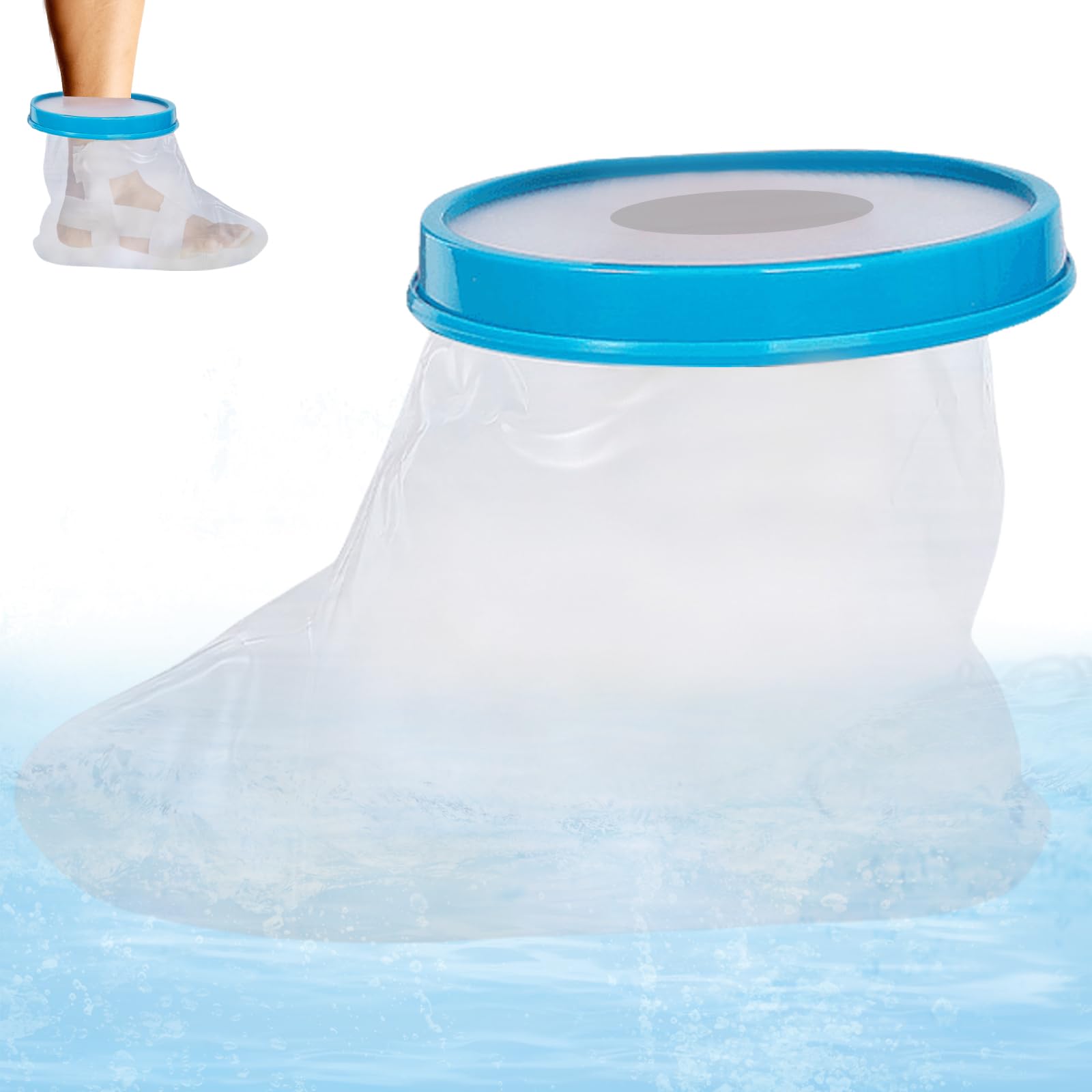 Vaileal Duschschutz Fuß, Duschschutz Bein, Beinschutz Beim Baden, Verbandschutz Wasserdicht Erwachsene, Gipsschutz, Wiederverwendbar, Gipsverband Verbandsschutz Wasserdicht für Fuß, Knöchel