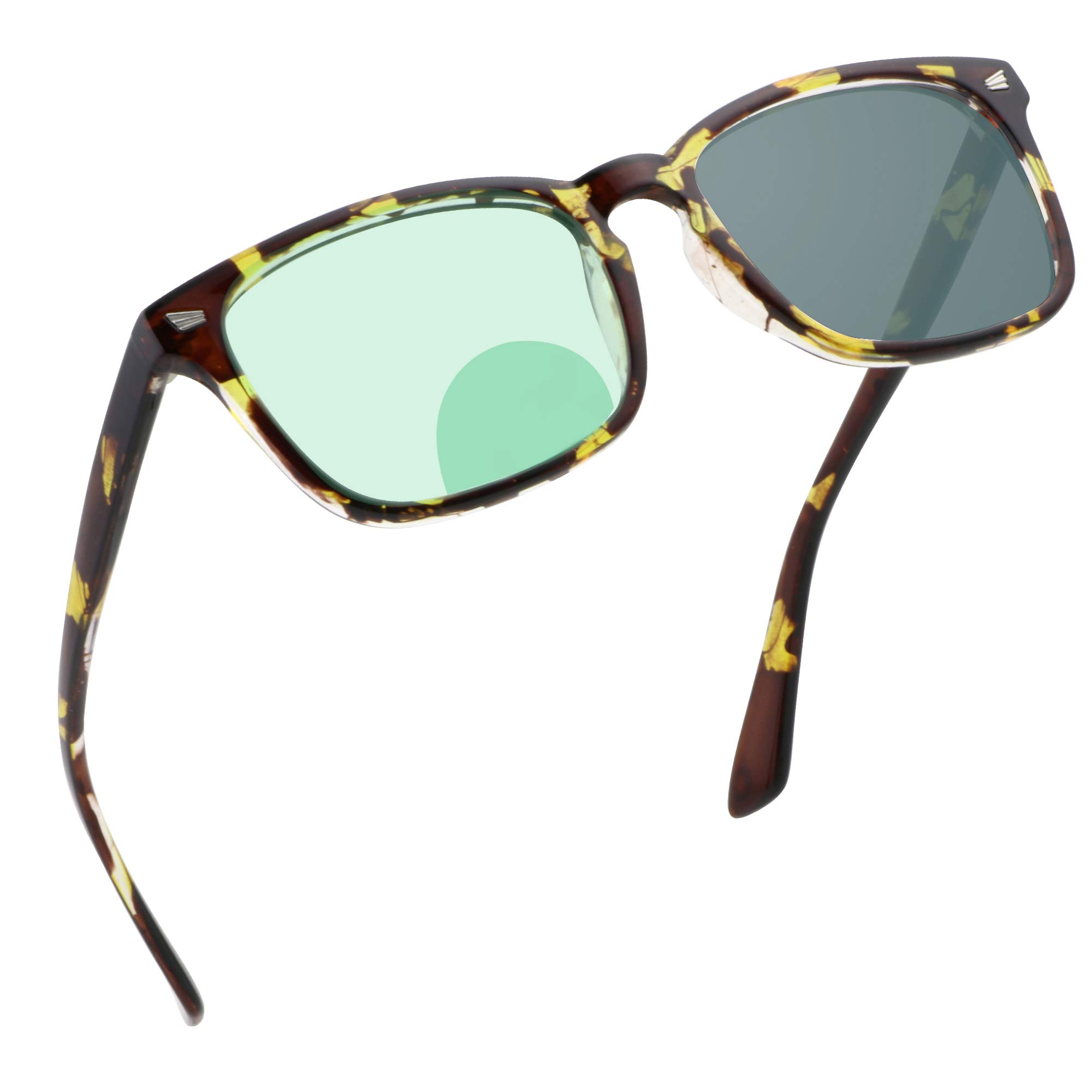 YEIN Bifocal Reading Glasses, Photochromic Gray Sunglasses, 0.00/+2.00 Magnification for Men/Women