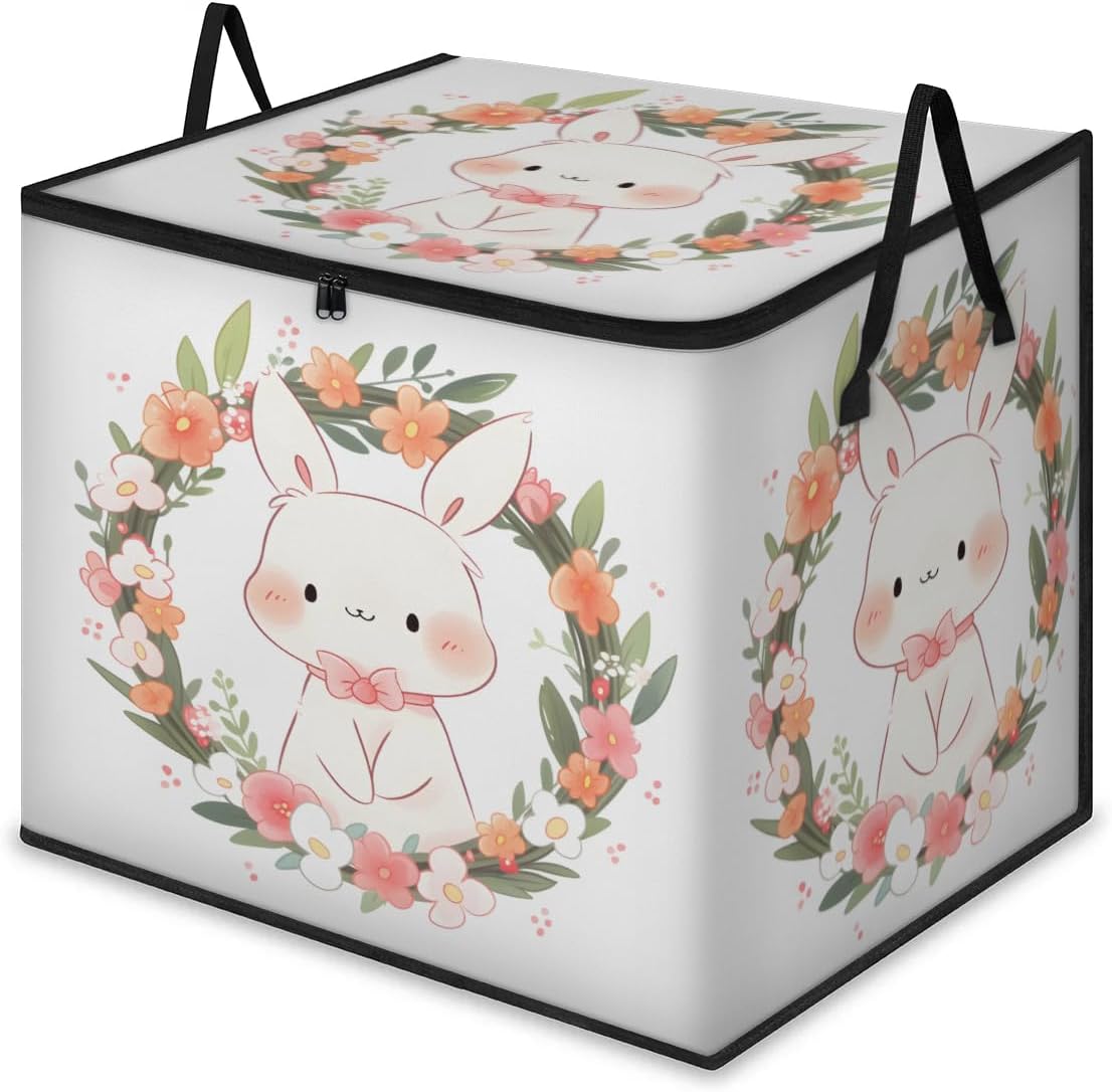 Honeybaby 214L Extra Large Comforter Storage Bag Butterfly Poppy Storage Totes with Lids Waterproof Closet Organizer Folding Blanket Storage Bags for Clothes Bedding Pillows