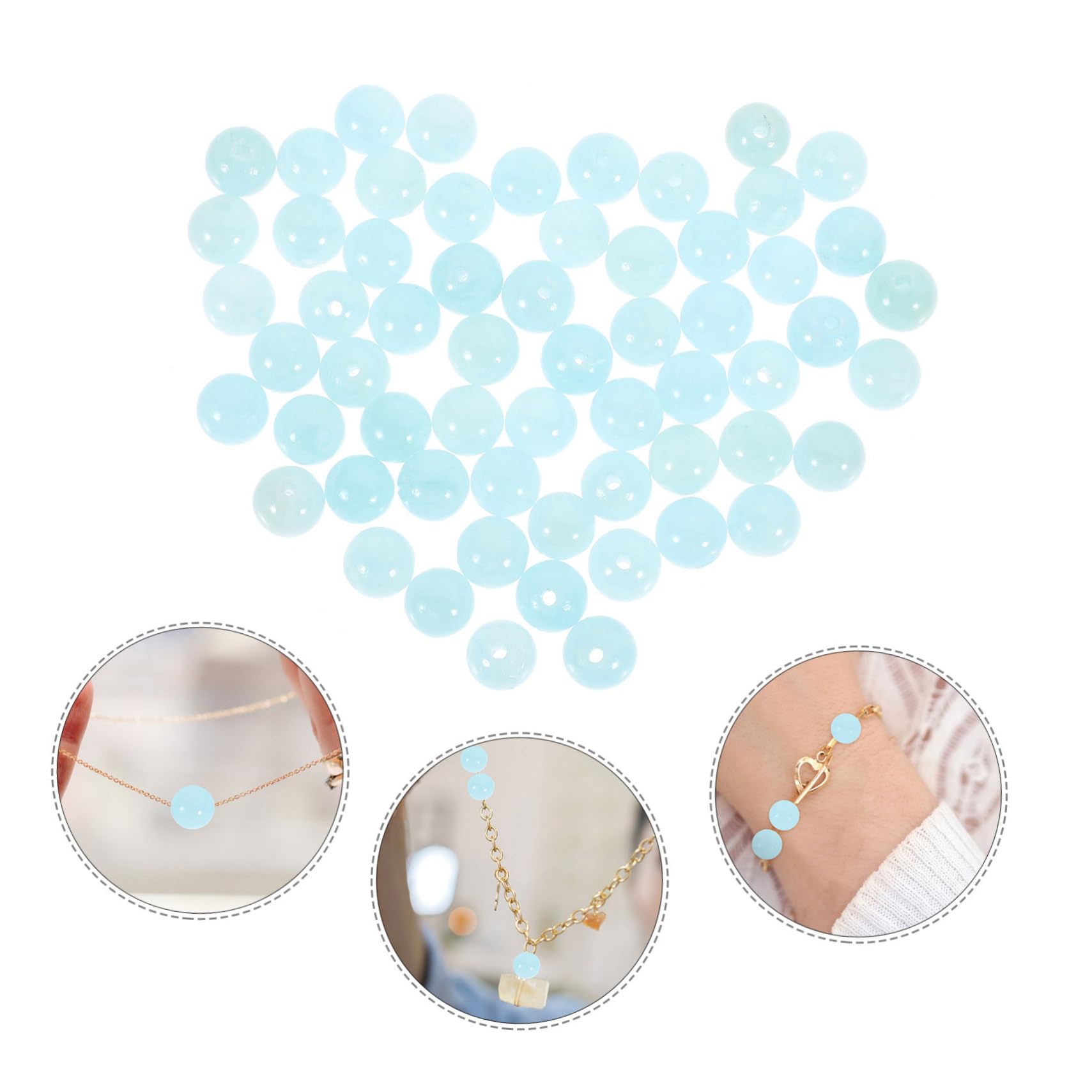 Lurrose 900 Stück Glasperlen für Schmuckherstellung Blaue Runde Spacer-perlen mit Großem Loch DIY Schmuckzubehör für Halsketten und Armbänder für Bastelprojekte und Großpackung