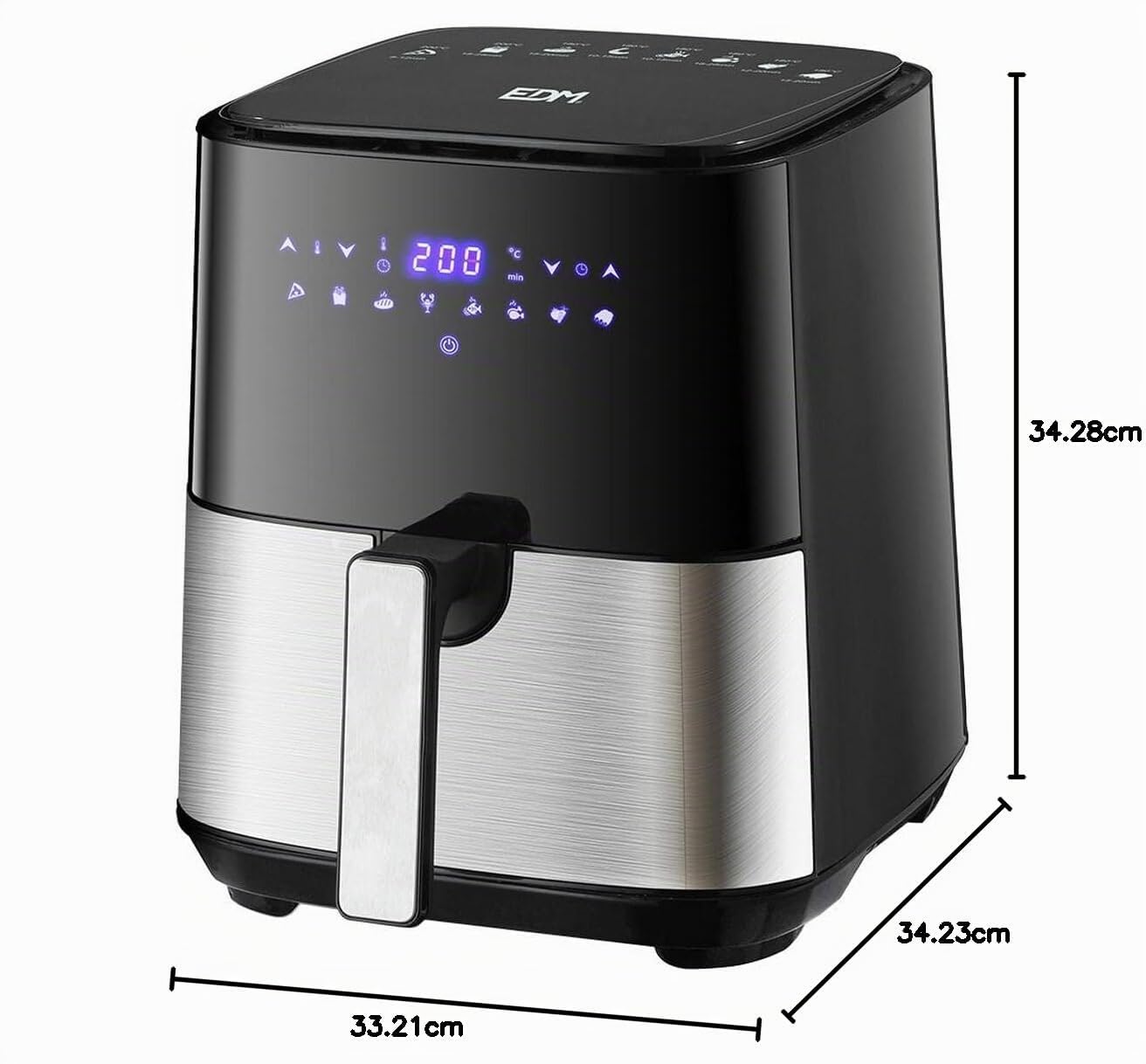 Freidora de Aire EDM 07790 1450 W 5 L Pantalla LED