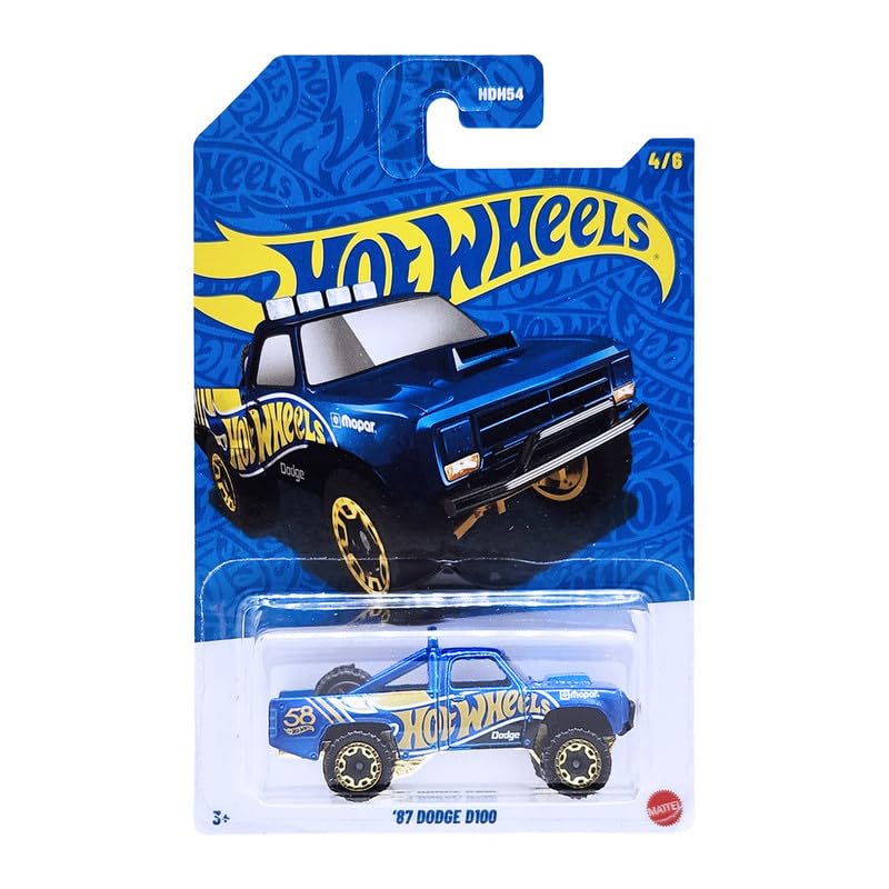 Image of Hot Wheels 55th Anniversary 87 Dodge D100 for 3 Years & Above 4 /6 (Blue /Gold)
