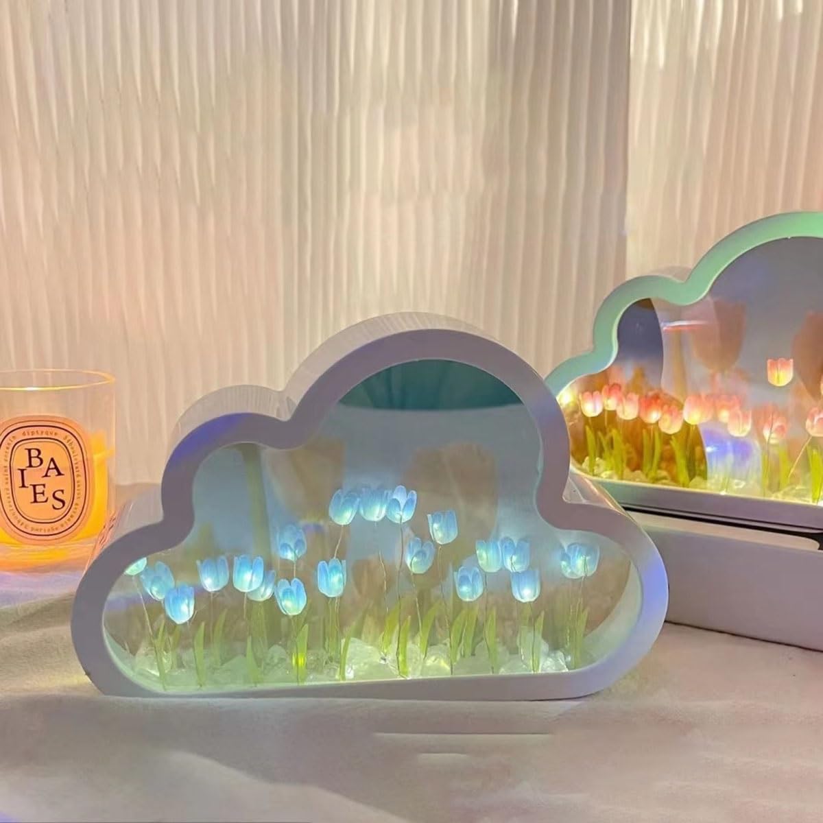 DINOWIN Tulipano Luci Notturne DIY Tulip Fiore Lampada Kit per Ragazze LED Lampada da Comodino Arti e Mestieri Camera da Letto Ornamenti per Bambini Compleanno Natale (20 Tulipani, Rosa