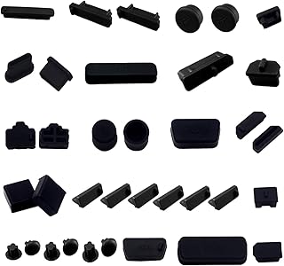 LAMPVPATH 36 PCS Anti-dust Plugs Computer Port Dust Plugs, 19 Types of Computer Laptop Port Dust Covers Stoppers for Computer PC Laptop(36 PCS in 19 Types)