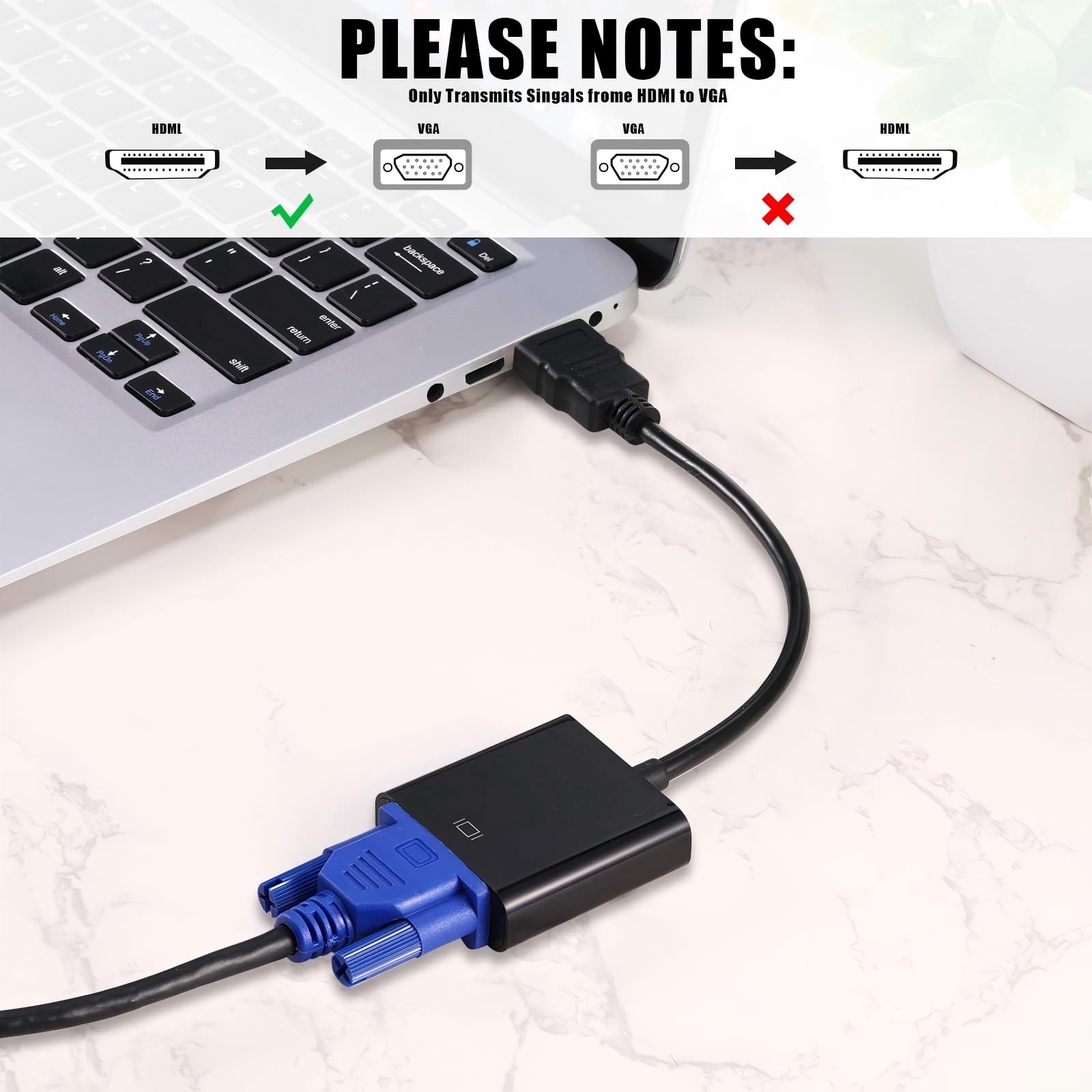 Yunsailing Convertitore adattatore digitale AV a VGA, confezione da 20