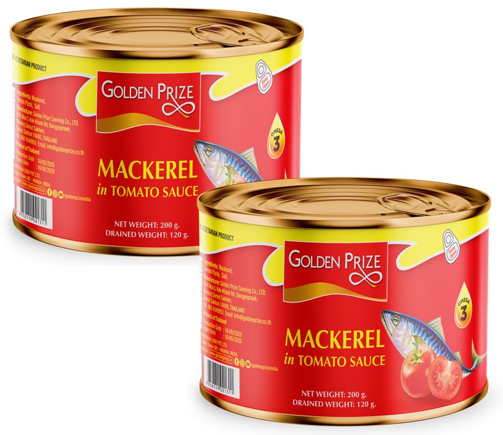 Golden Prize Mackerel in Tomato Sauce, 200g (Pack of 2)
