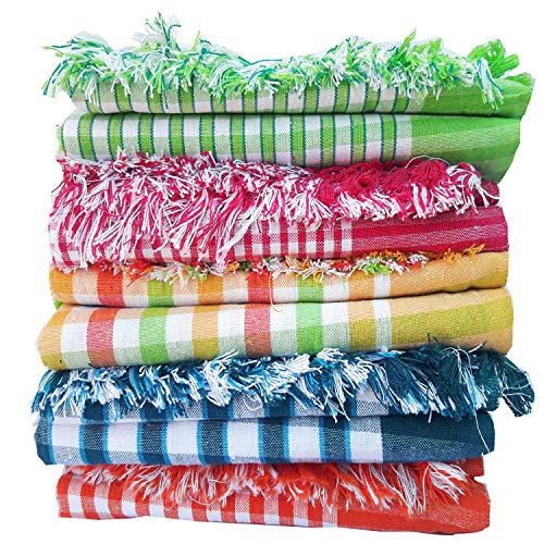 Trident MESH MASTERS Handloom Towels 100% Pure Cotton (Pack of 5) with 1 Year Guarantee XXXL Size 36/72Inch(90/180cm) 3/6feet 800 GSM Heavy Quality(Multi Color) MMN:33