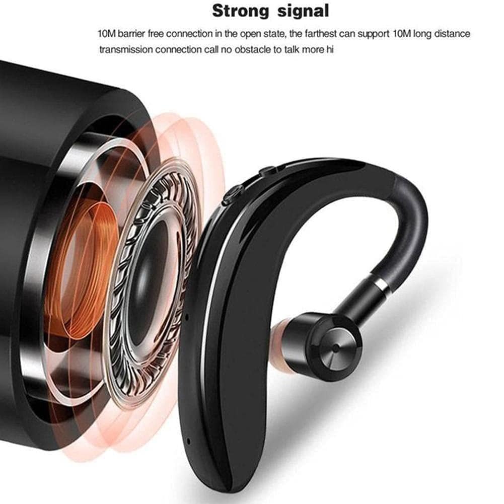 Auriculares Bluetooth con gancho para el oído, micrófono, manos libres para deportes y negocios