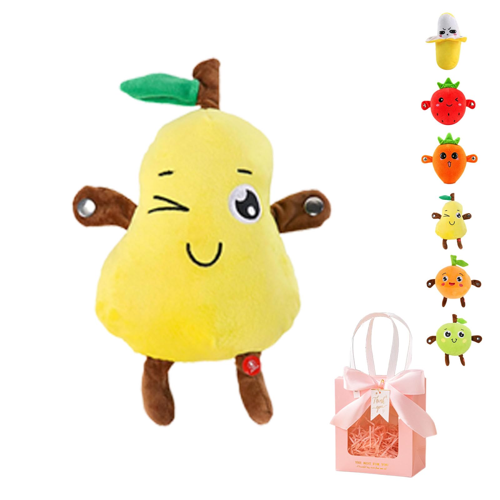 Gienslru Interactive Musical Plush Toy with Sounds, Touch-Sensor Soft Interactive Figure, Fun & Playful Sound-Activated Toys for Kids, Touch-Sensitive Banana Plush Toy for Parent-Child Play (G)