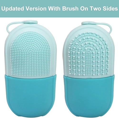 Miniatura 6 de Molde de silicona reutilizable con cepillo para terapia de frío facial, rodillo de masaje facial (azul)