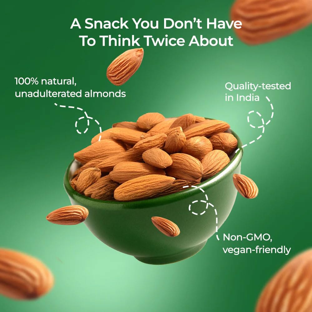 Khetika Premium California Almonds | 200g | Dry Fruits, Almond, Badam, Badam Giri, Rich in Fiber, Boost Immunity, Healthy Nutritious Snacks, Whole Crunchy Almonds 4