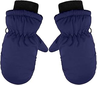 EnJoCho Outdoor Sports Girls Boys Snow Skiing Glove Kids Gloves Winter Waterproof Gloves Mittens Outdoor Warm Sports Equipment (Dark Blue-03#A, one Size)
