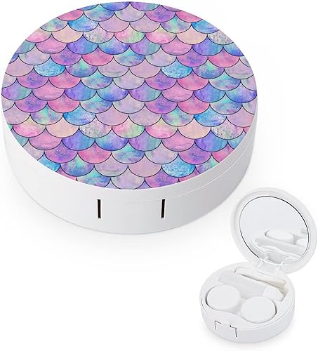 Miniatura 24 de Estuche para lentes de contacto de mármol rosa dorado y rosa, contenedor de color para lentes de contacto con espejo, kit de viaje portátil con