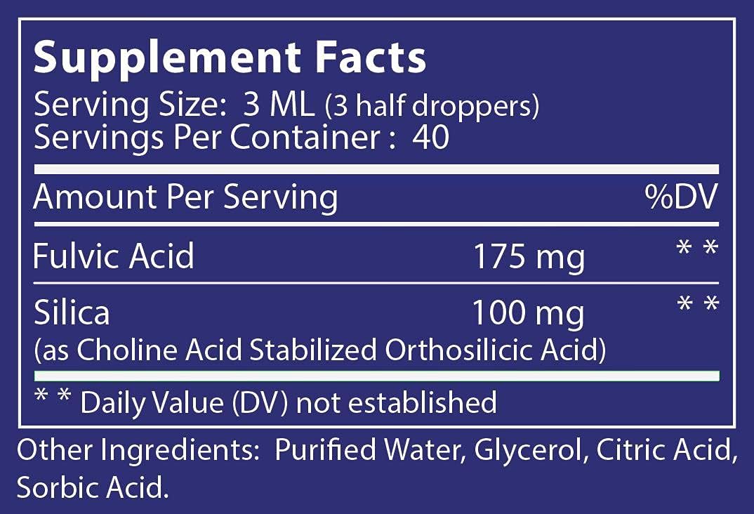 Planet Power SiPower Silica Vegan Collagen + Fulvic Acid 4oz Glass Bottle, Immune System, Maximum Absorption – Concentrated Formula, Bones, Joints, Skin, Hair, Nails and Digestive System. 40 Days