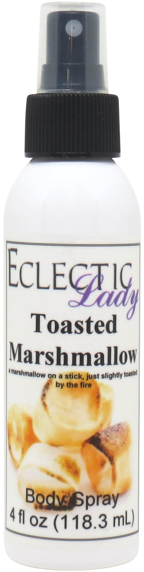 Eclectic Lady Toasted Marshmallow Body Spray, 2 ounces, Body Mist for Women with Clean, Light & Gentle Fragrance, Cologne with Soft, Subtle Aroma For
