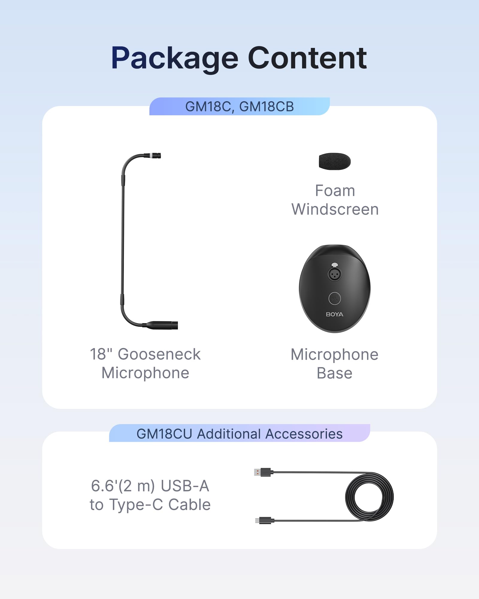 BOYA BY-GM18CU - Micrófono condensador de cuello de cisne de 18 pulgadas con base USB, micrófonos de podio para computadora, monitoreo en tiempo real, micrófono de escritorio para videoconferencias,