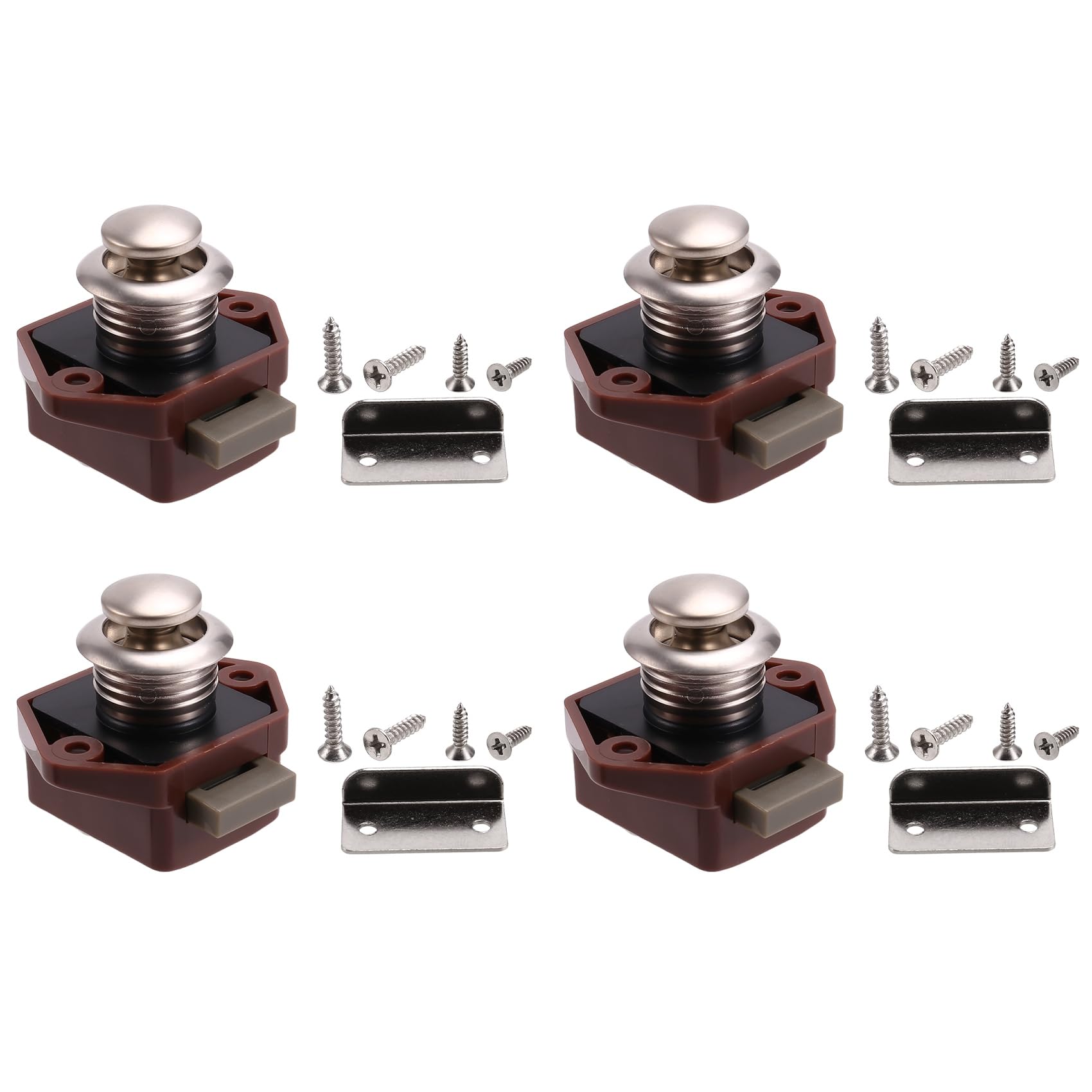 Littimoon Push Button Lock Door Catch Knobs Household Push Button Drawer Catch Lock Cupboard Drawer Door Furniture