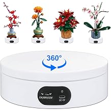 Lego Flower Display Stand for Adults - 360  Rotating Stand for Lego Botanical Collection Display Turntable for Lego Icons, Plum Blossoms, Orchids, Artificial Chrysanthemums, Poinsettia, Small Plants