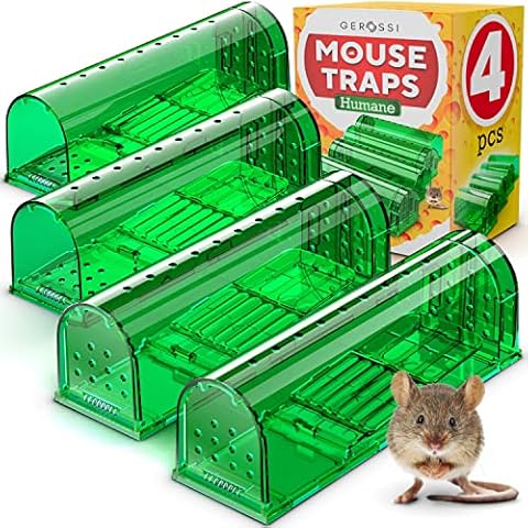 Humane Catch and Release Mouse Traps Pack of 4 - Perfect for House, Indoor & Outdoor - Easy Set Durable Mice Traps, Safe for Children, Pets & Humans - Instantly Remove Unwanted Rodents from Your Home Cover