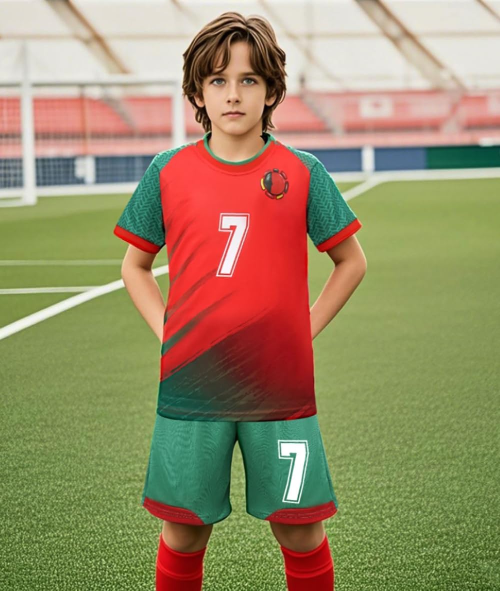 Boys Soccer Jerseys Training Uniforms Soccer Jerseys for Boys Girls Soccer Fans Gift Set 4-14 Years - Image 5