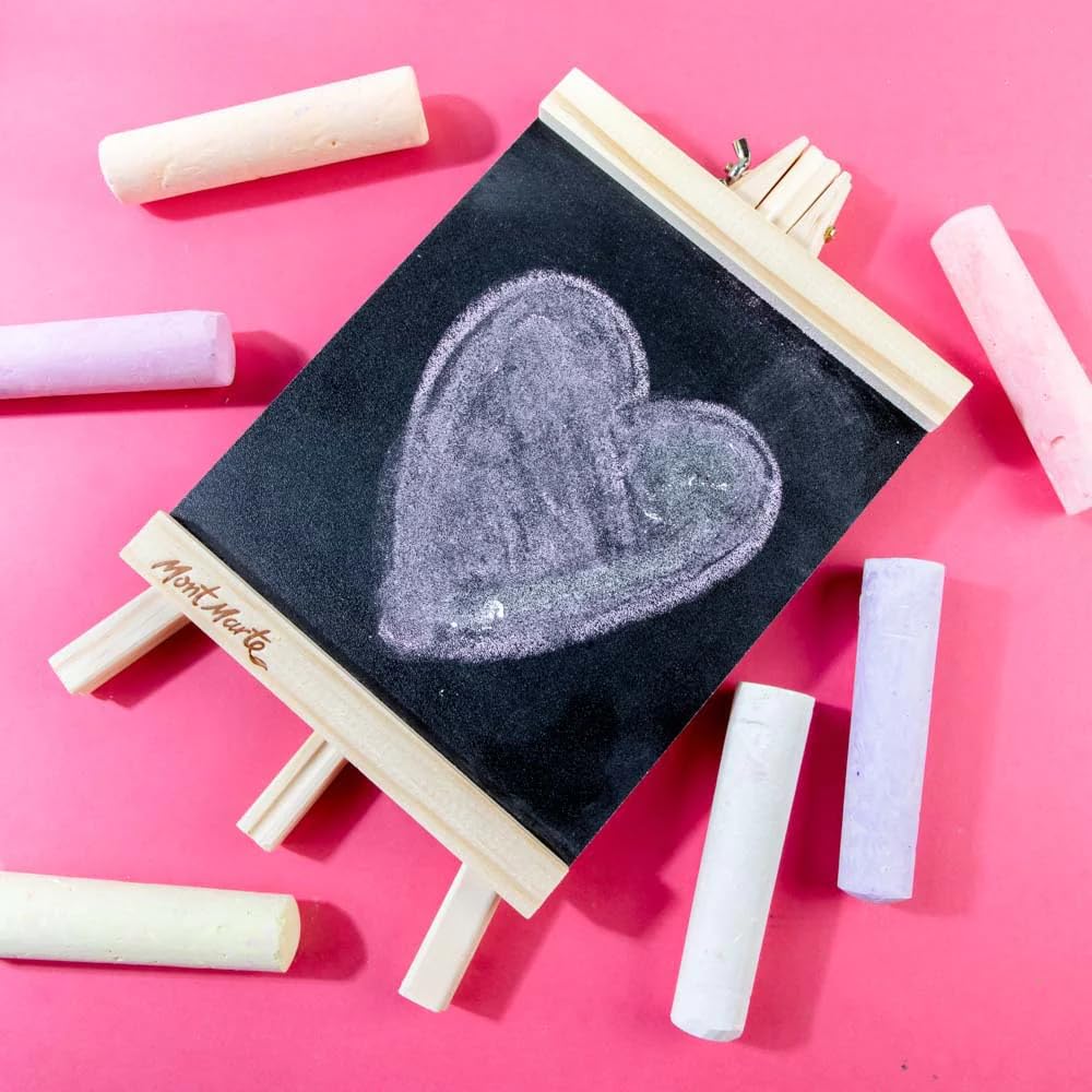 Mont Marte Chalkboard Easel - Compact Chalk Board on Pine Wood Easel - Small Chalkboard with Stand - 27.5 x 17 x 10 cm - Image 3