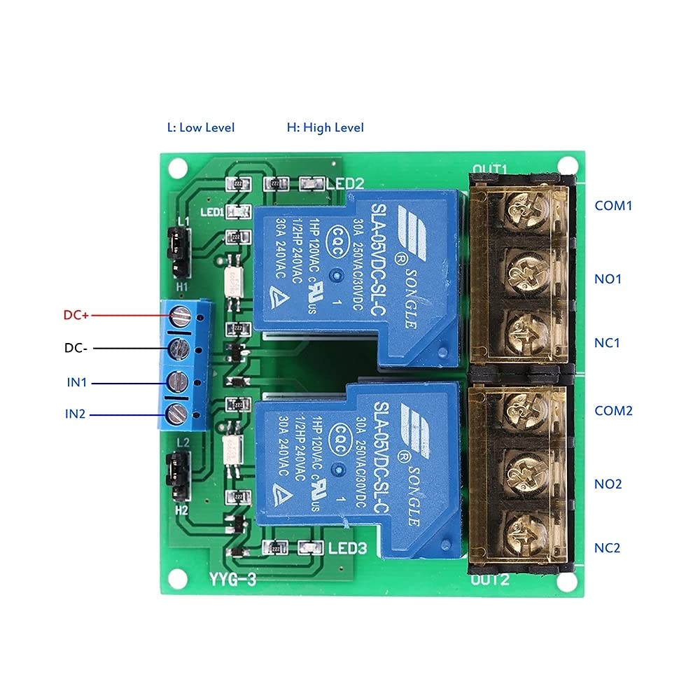 Amazon.com: 2 Channel Relay Module 12V 5V 24V 30A Relay Board