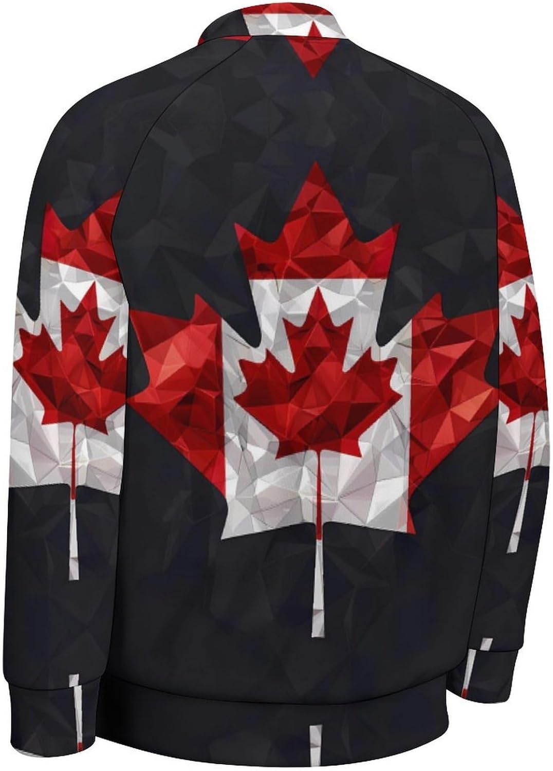 Canada Flag Diamond Novelty Men's Baseball Jackets Causal Sweatshirt Button Top Long Sleeve Coat