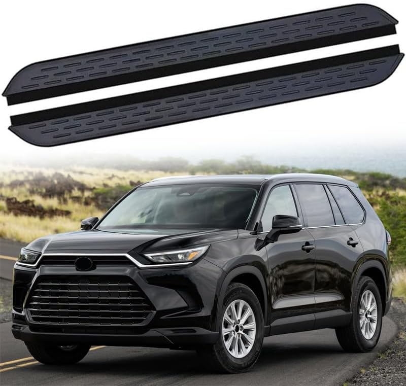 2Pcs Running Boards Side Steps Pedal Nerf Bars Fits for Toyota Grand Highlander 2024 2025 Black Nerf Bar