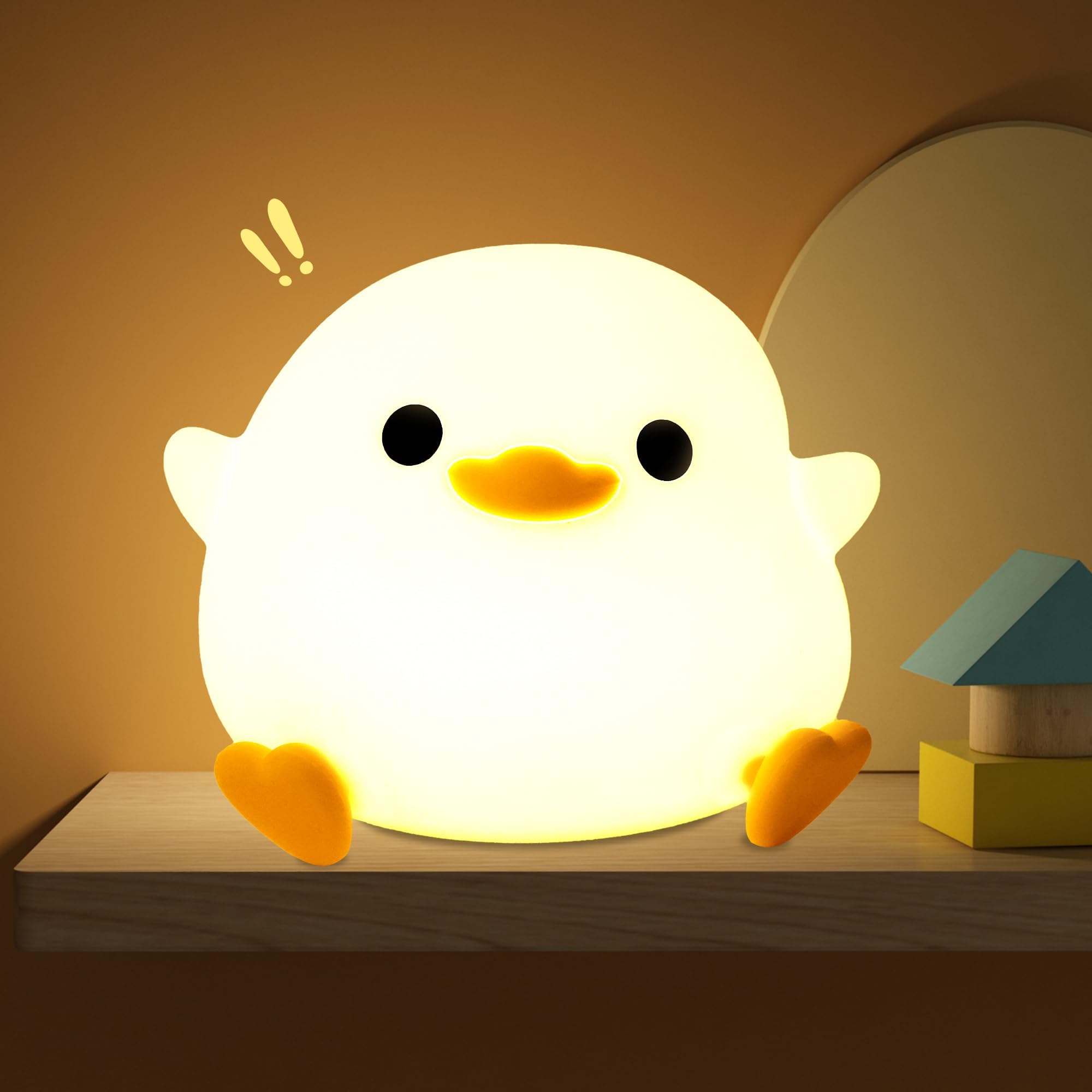 OkiyiD Duck Night Light, Cute Duck Gift for People, Dormitory Decorative Light, ABS+SIL, Touch Control, Portable Rechargeable Dimmable, Best Choice for Gift Giving