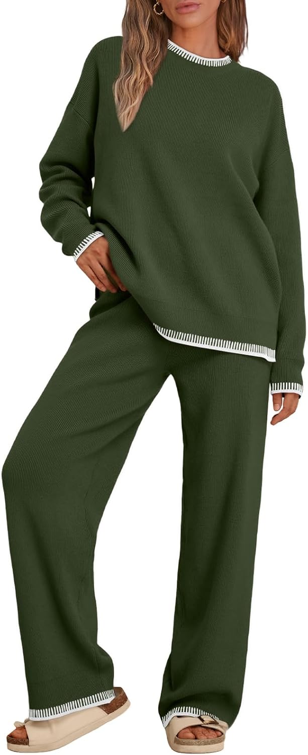 LILLUSORY 2 Piece Knit Lounge Sets Womens Matching Sweater Sets