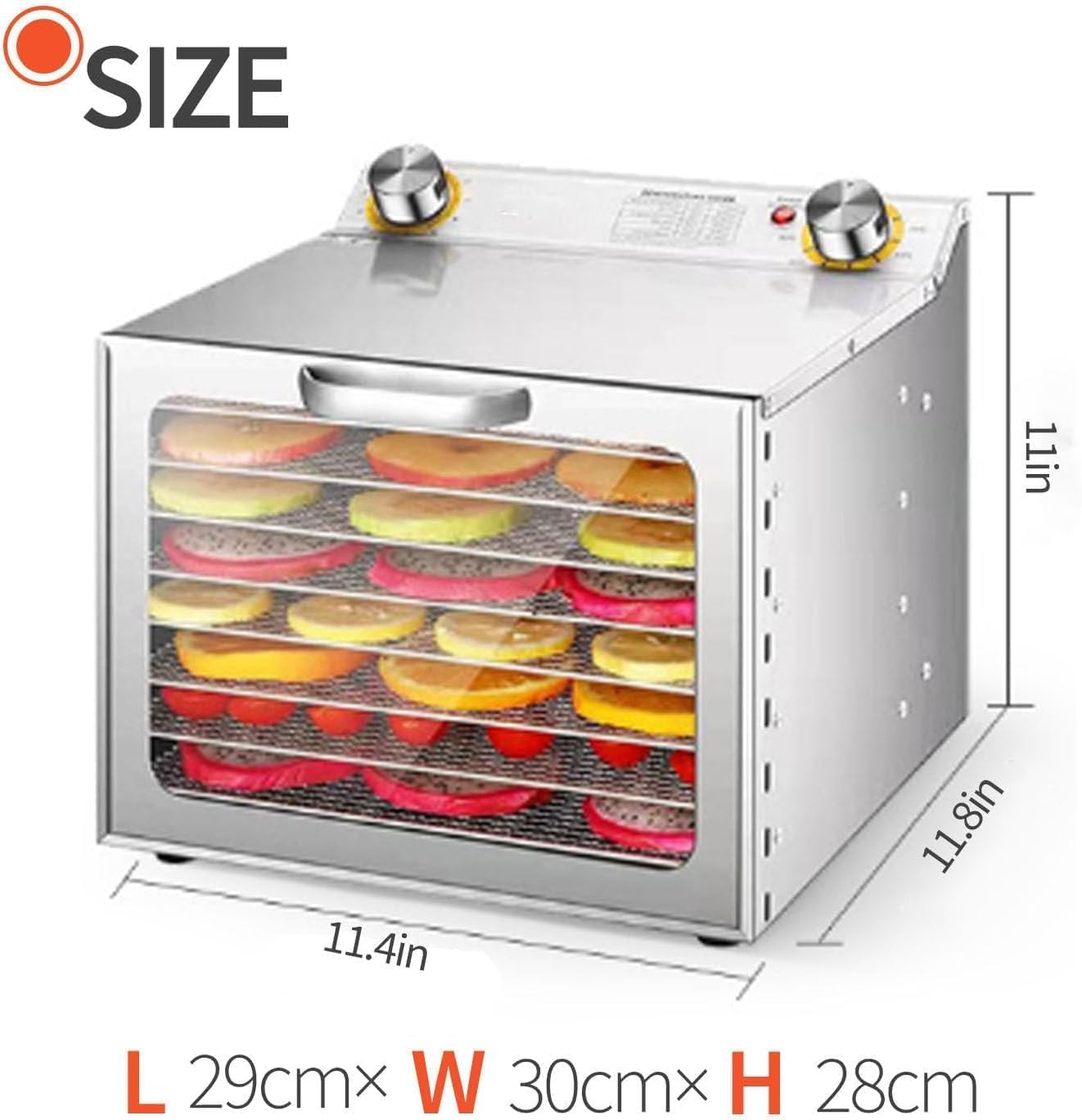 TYH Deshidratador De Frutas, Liofilizador, Liofilizador Comercial De Alimentos, Secador De Carne De 400 W, Temporizador De 0 a 12 H, 8 Capas, Apto para Cecina, Champiñones, Carne De Res