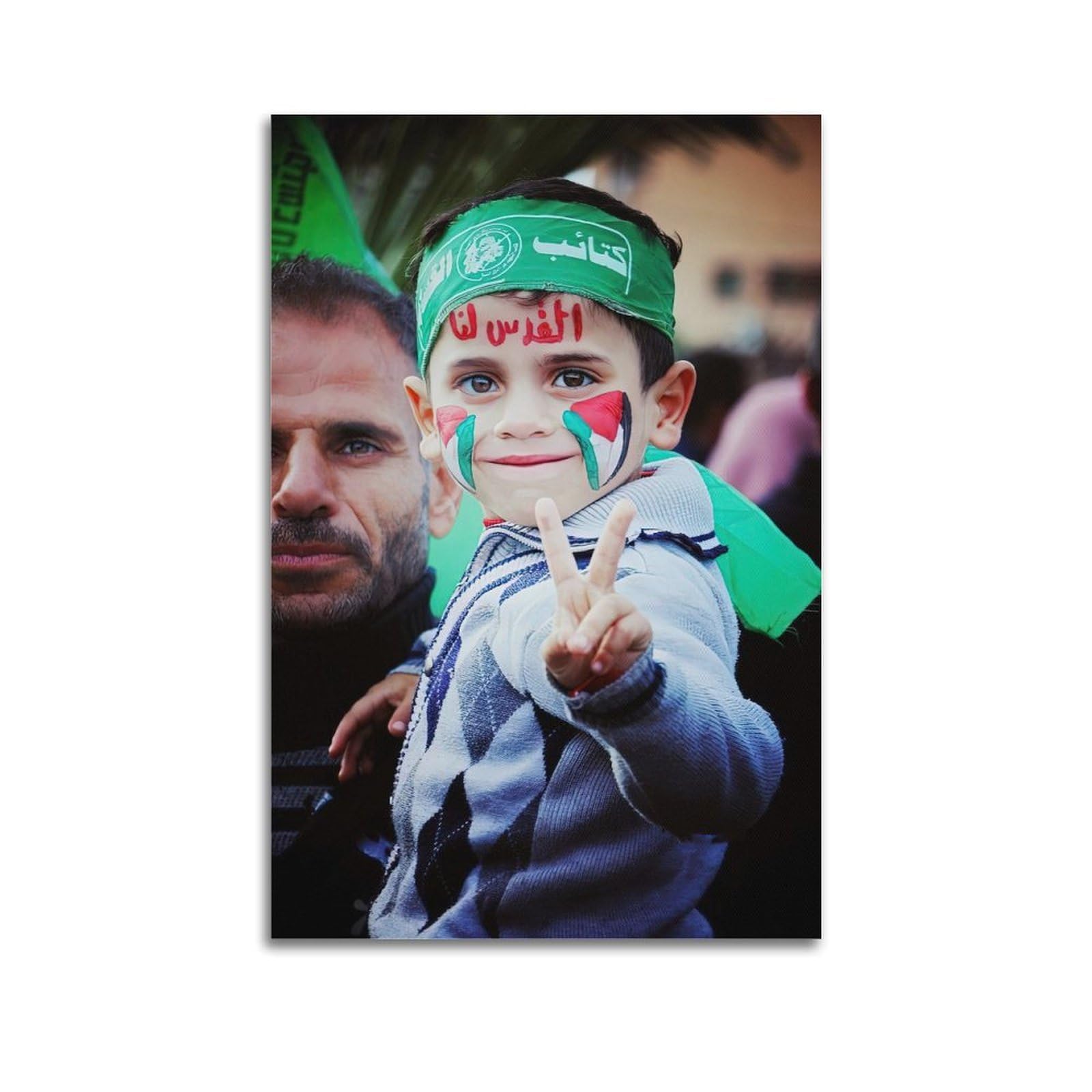 XKUGA Mid-East Conflict Anti-War Poster Ruins Refugee Family Modern Decorative Canvas Prints - Ideal Wall Art for Family, Man Cave, Game Room, Boys & Girls Bedroom 20x30inch(50x75cm)