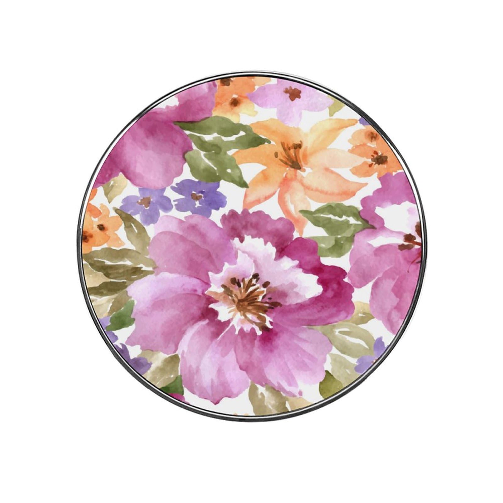 Watercolor Flowers Alloy Fridge Magnet For Office Cabinet Refrigerator Whiteboard Photo