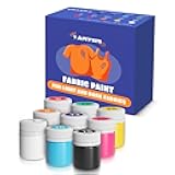 Fabric Paint for Clothes Permanent Set 9 x 20ml/0.68 oz – Acrylic Paint for Clothes, Tshirt, Jeans, Shoes, Sneakers, Canvas Tote Bags, Outdoor Cushions, Leather, Upholstery | Textile Paint